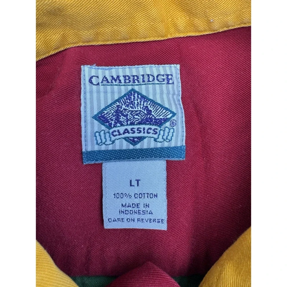 Vintage Men's Large Tall Colorblock Cambridge Classic Button Shirt Long Sleeve - Picture 6 of 8